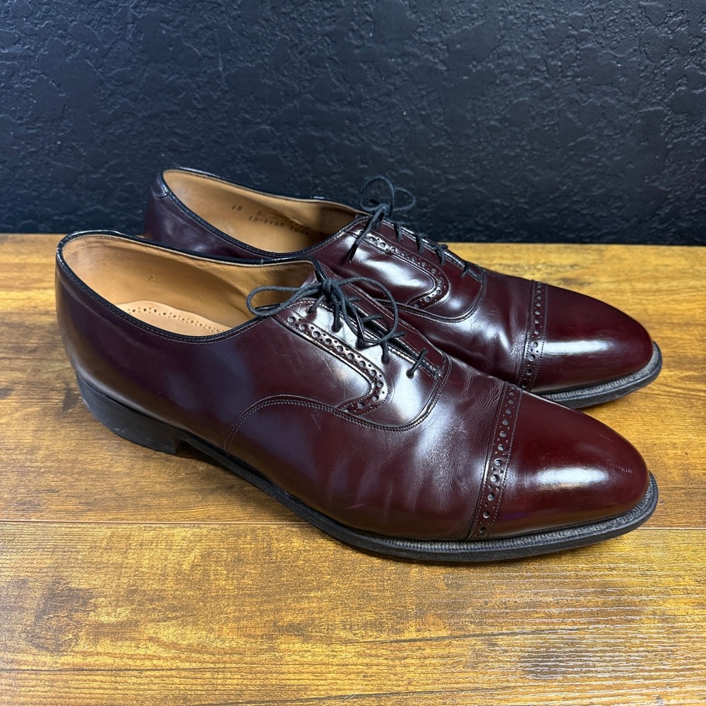 Johnston & Murphy Heritage 15-1165 Burgundy Leather Oxford Dress Shoes Mens 8